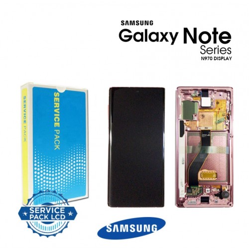LCD Ekraan Ühildub Samsung N970 Note 10 Koos Frame / Aura Roosa / (Service Pack)