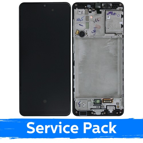 LCD Ekraan Ühildub Samsung A315 A31 Must Koos Frame (Service Pack)