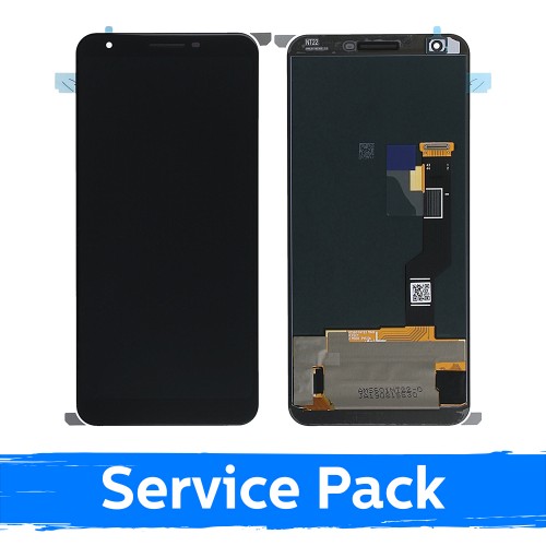 LCD Ekraan Ühildub Google Pixel 3A XL Must Koos Frame (Service Pack)