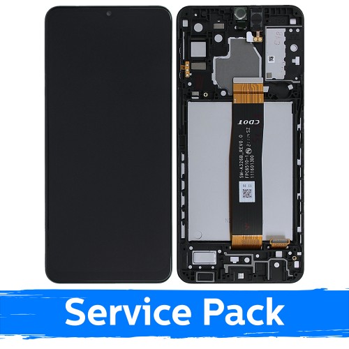 LCD Ekraan Ühildub Samsung A326 A32 5G Must Koos Frame (Service Pack)