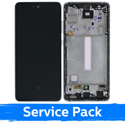 LCD Ekraan Ühildub Samsung A525 (A526) A52 Koos Frame / Awesome Valge / (Service Pack)