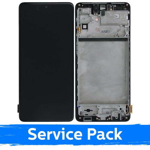 LCD Ekraan Ühildub Samsung M515 M51 Must Koos Frame (Service Pack)