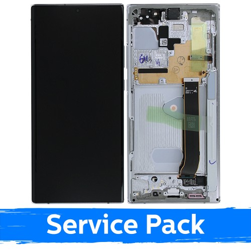 LCD Ekraan Ühildub Samsung N985 (N986) Note 20 Ultra Koos Frame / Mystic Valge / (Service Pack)