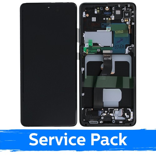 LCD Ekraan Ühildub Samsung G998 S21 Ultra Koos Frame / Phantom Must / (Service Pack)