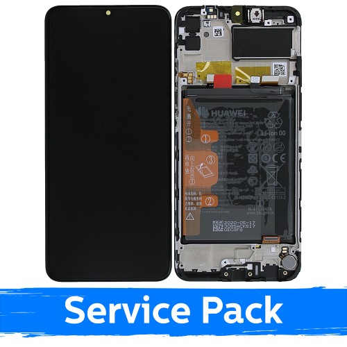 LCD Ekraan Ühildub Huawei Y6P 2020 Must Koos Frame (Service Pack)