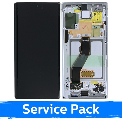 LCD Ekraan Ühildub Samsung N970 Note 10 Koos Frame / Aura Valge / (Service Pack)