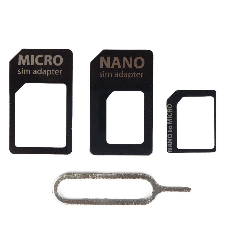 NanoSIM ja MicroSIM kaardi adapterite komplekt
