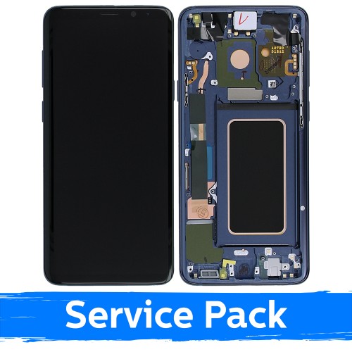 LCD ekraan ühilduv Samsung G965 S9 Plus raamiga / korallsinine / (service pack)