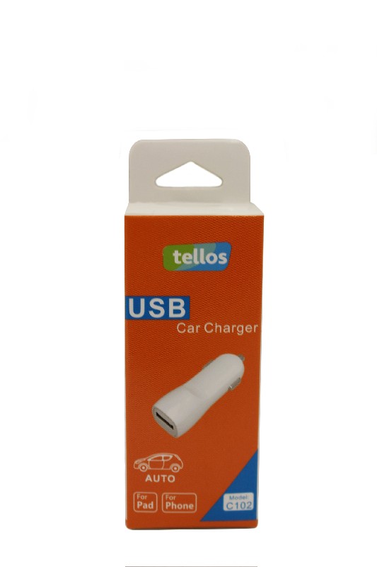 Autolaadija Tellos C102 koos USB connector 1A valge