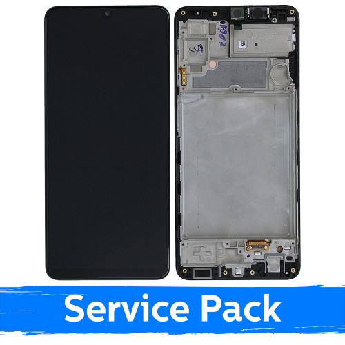LCD Ekraan Ühildub Samsung A225 A22 4G Must Koos Frame (Service Pack)