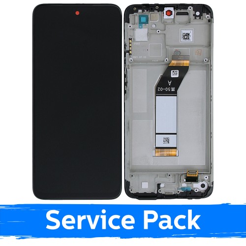 LCD Ekraan Ühildub Xiaomi Redmi 10 (2021) Must Koos Frame (Service Pack)