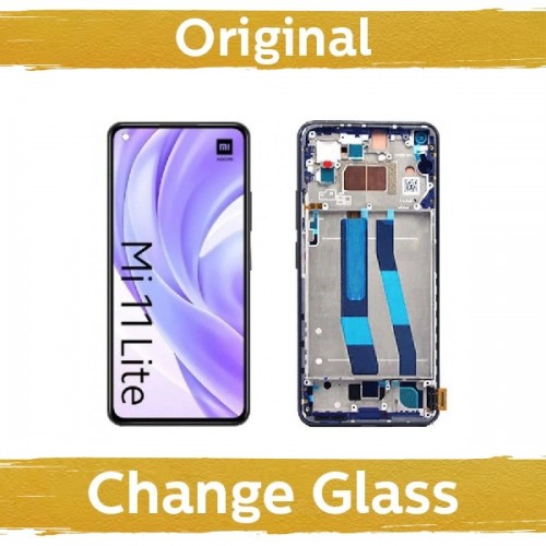 LCD Ekraan Ühildub Xiaomi Mi 11 Lite 4G (Lite 5G / Lite 5G NE) koos Frame / Bubblegum Sinine / (Renewed: China)