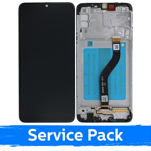 LCD Ekraan Ühildub Samsung A207 A20s Must Koos Frame (Service Pack)