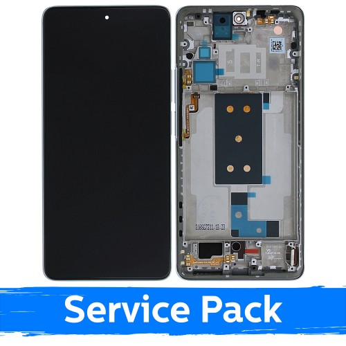 LCD Ekraan Ühildub Xiaomi 11T (11T Pro) Koos Frame / Moonlight Valge / (Service Pack)