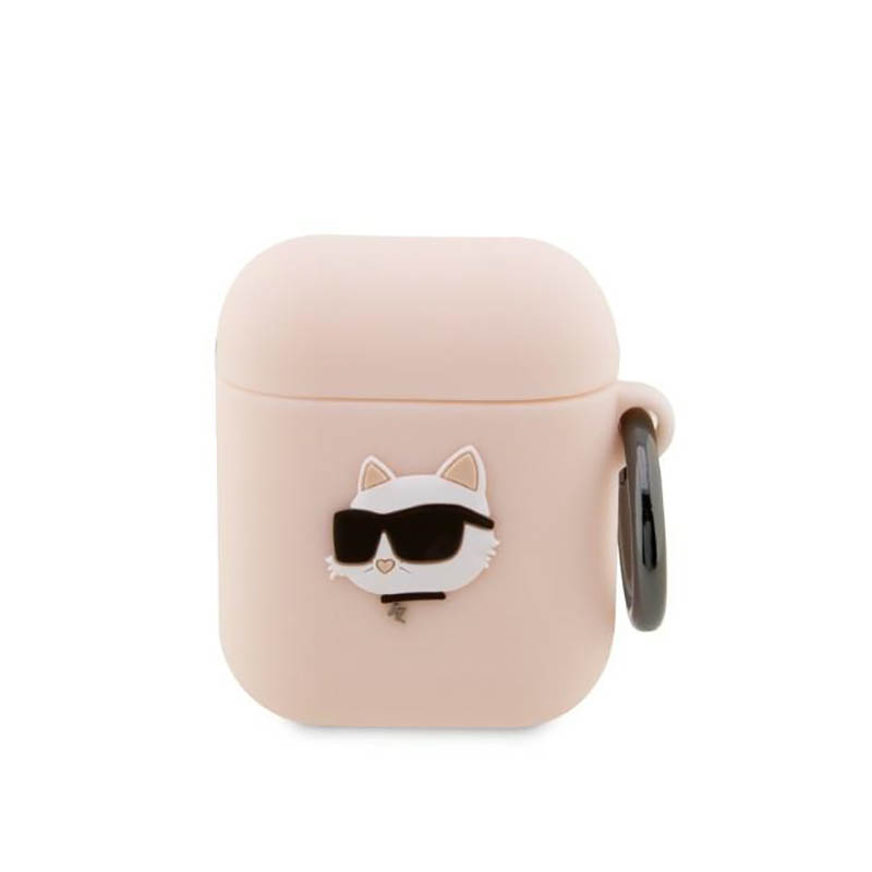 Karl Lagerfeld KLA2RUNCHP AirPods 1/2 cover roosa/roosa Silicone Choupette Head 3D