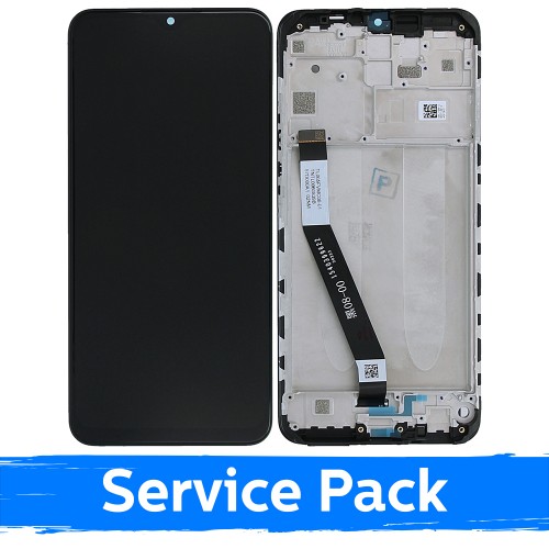 LCD Ekraan Ühildub Xiaomi Redmi 9 Koos Frame / Must / (Service Pack)