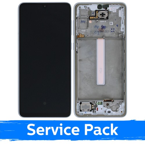 LCD Ekraan Ühildub Samsung A336 A33 5G Koos Frame / Valge / (Service Pack)