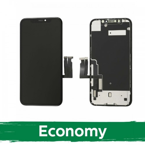 LCD Ekraan Ühildub iPhone XR Must (INCELL koos metal plate / Economy)