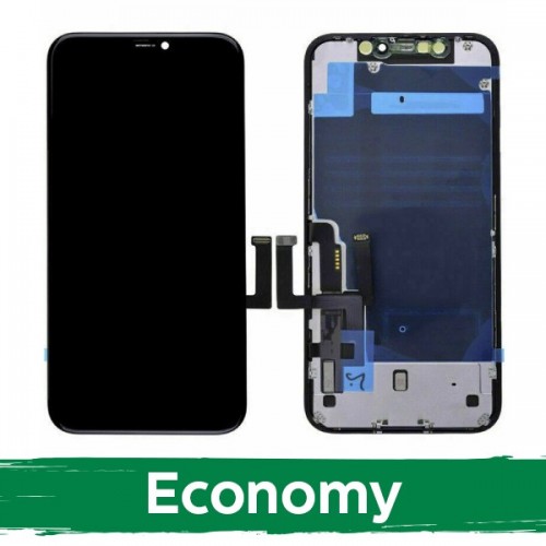 LCD Ekraan Ühildub iPhone 11 Must (INCELL koos metal plate / Economy)