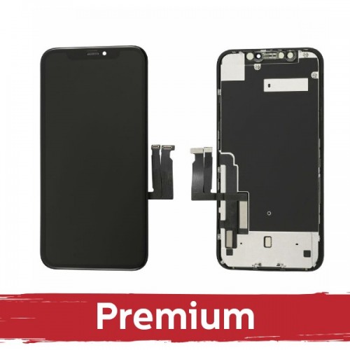 LCD Ekraan Ühildub iPhone XR Must (INCELL koos metal plate / Premium)