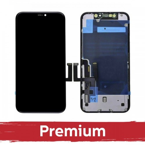 LCD Ekraan Ühildub iPhone 11 Must (INCELL koos metal plate / Premium) /*Removable IC*/
