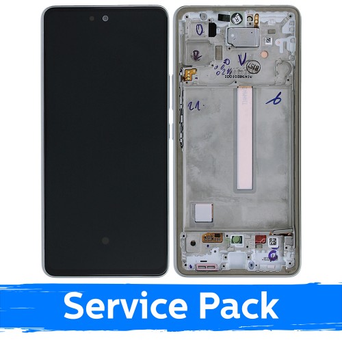 LCD Ekraan Ühildub Samsung A536 A53 5G Koos Frame / Valge / (Service Pack)