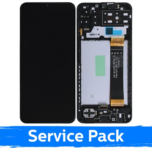 LCD Ekraan Ühildub Samsung A135 A13 4G Must Koos Frame (Service Pack)
