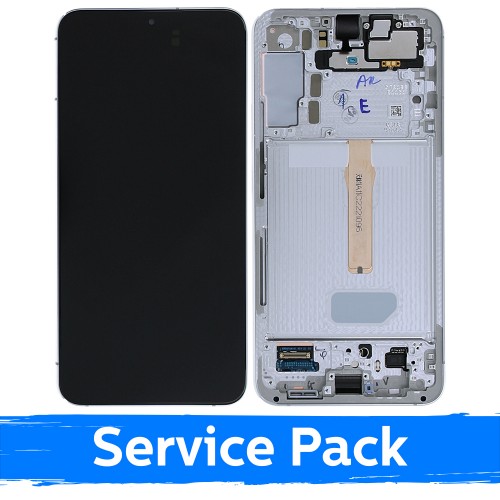 LCD Ekraan Ühildub Samsung S906 S22 Plus Koos Frame / Valge (Cream)(Sky Sinine) / (Service Pack)