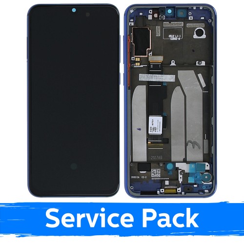 LCD Ekraan Ühildub Xiaomi Mi 9 SE Koos Frame / Sinine / (Service Pack)
