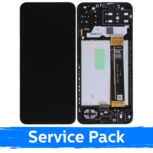 LCD Ekraan Ühildub Samsung M135 M13 4G Must Koos Frame (Service Pack)