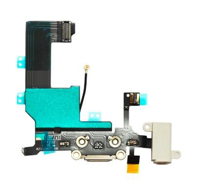 Flex jaoks iPhone 5S jaoks audio ja charging connector koos microphone valge ORG