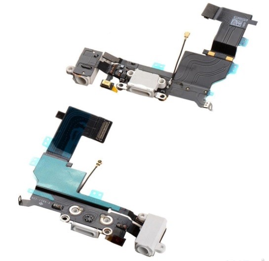 Flex jaoks iPhone SE jaoks audio ja charging connector koos microphone valge ORG