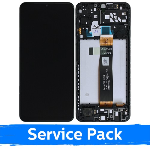LCD Ekraan Ühildub Samsung A047 A04s Must Koos Frame (Service Pack)