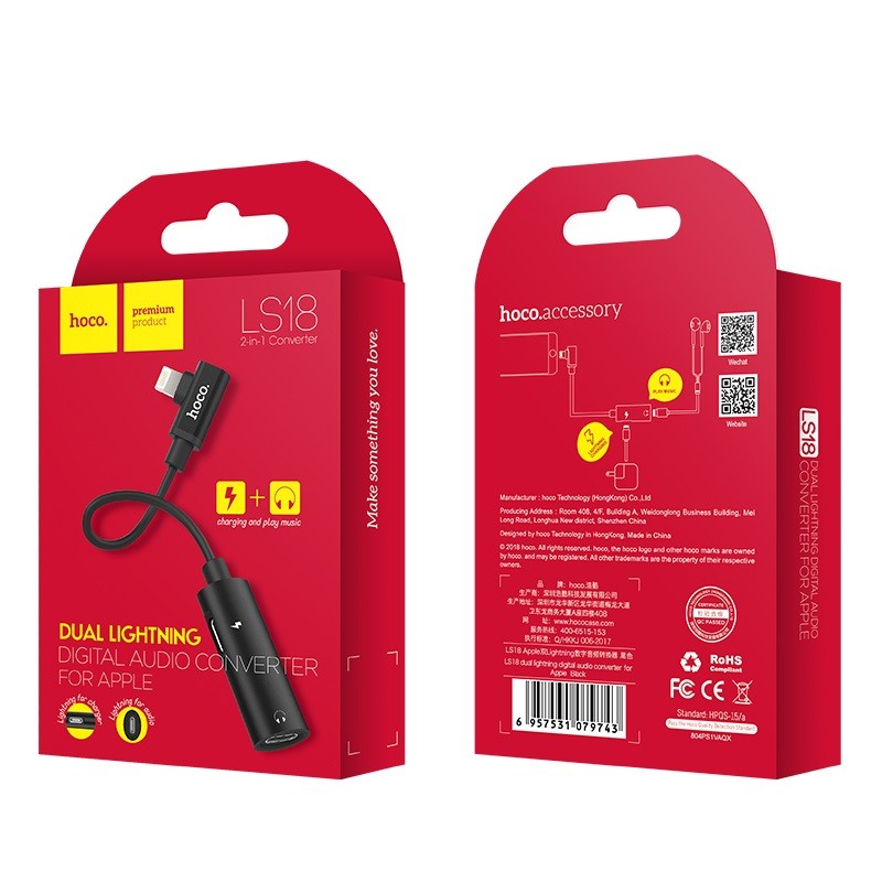 Adapter Dual "lightning" Hoco LS18 hall