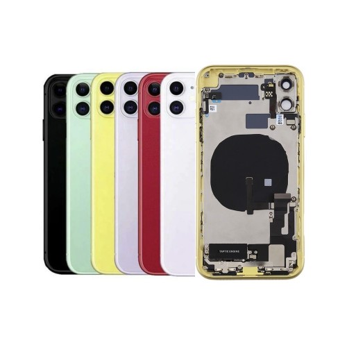 Tagakaas Ühildub iPhone 11 / Kollane / (Full housing + preinstalled small parts) / OEM