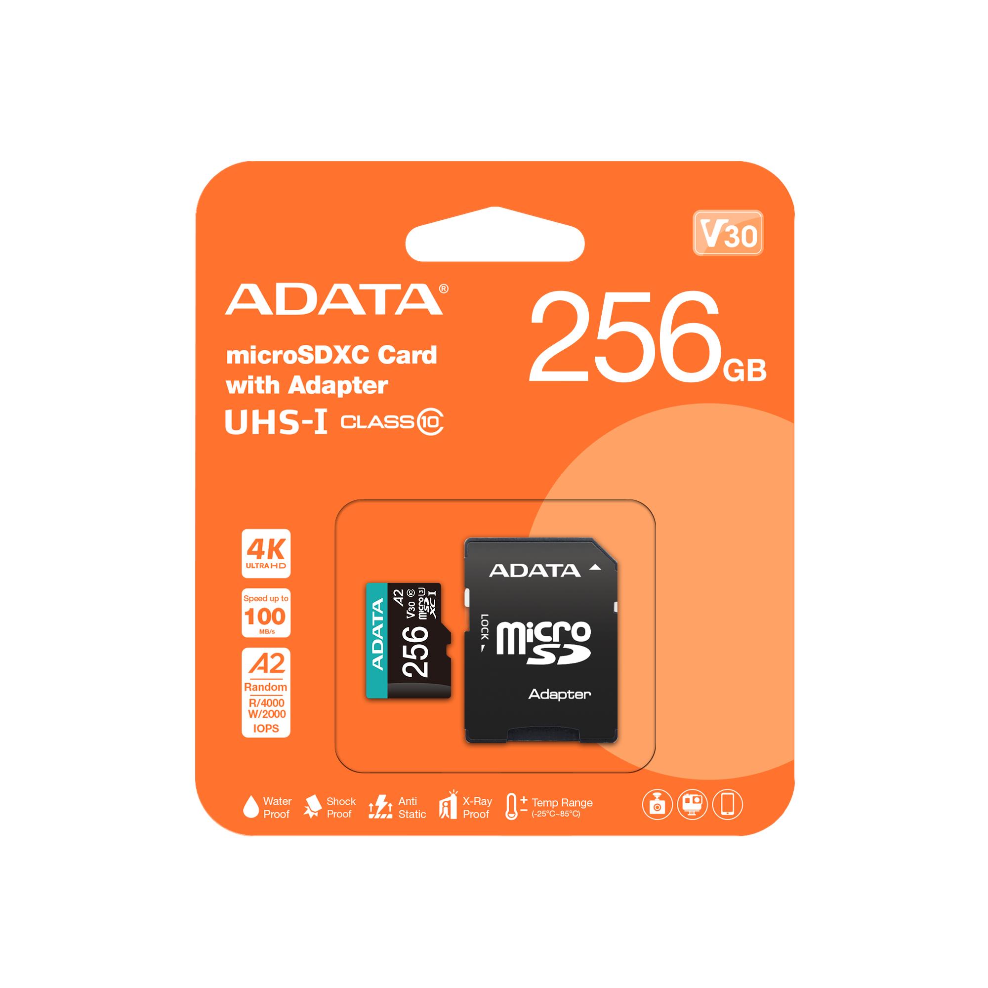 Micro SDXC mälukaart ADATA 256GB UHS-I adapteriga
