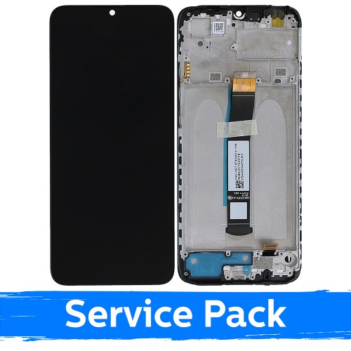 LCD Ekraan Ühildub Xiaomi Redmi 10C / Poco C40 Must Koos Frame (Service Pack)