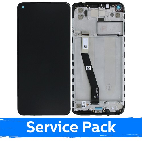 LCD Ekraan Ühildub Xiaomi Redmi Note 9 Must Koos Frame (Service Pack)
