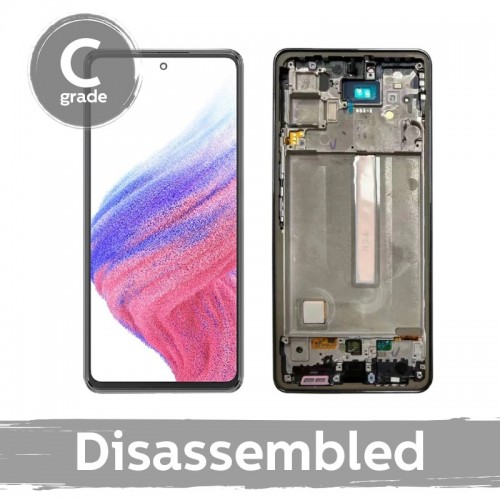 LCD Ekraan Ühildub Samsung A536 A53 5G koos Frame / Valge / (8/10 Used)