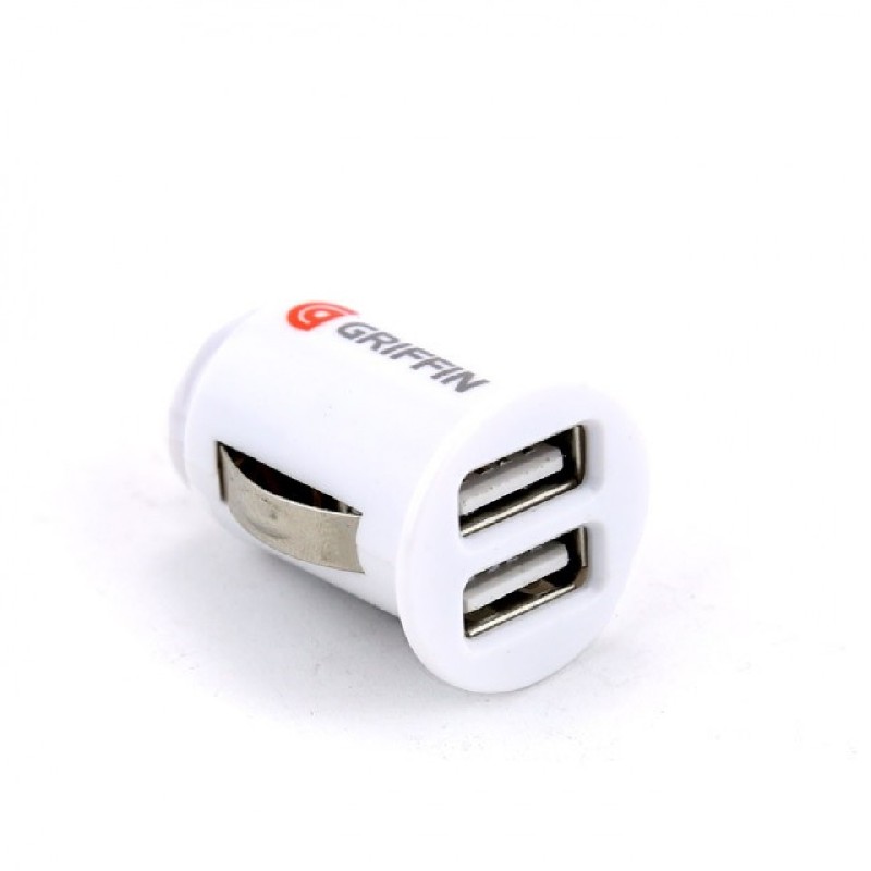 Autolaadija GRIFFIN koos USB connector (2xUSB 1A) valge