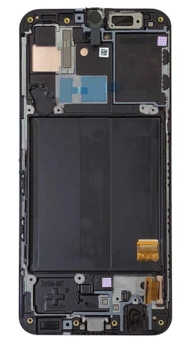LCD screen Samsung A405 A40 2019 koos touch screen ja frame Must original (assembled service pack)