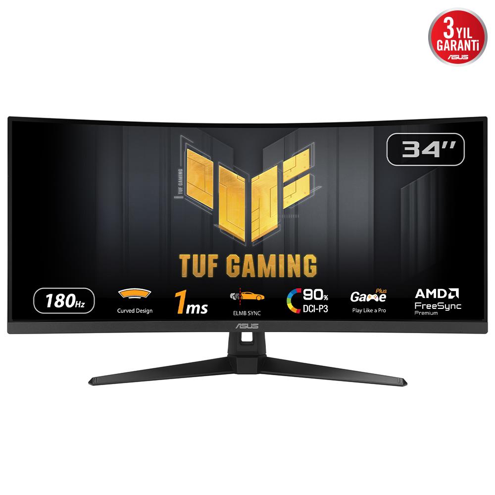 LCD monitor ASUS TUF Gaming VG34VQ3B 34" mängu kumer VA 3440x1440 180Hz 1ms