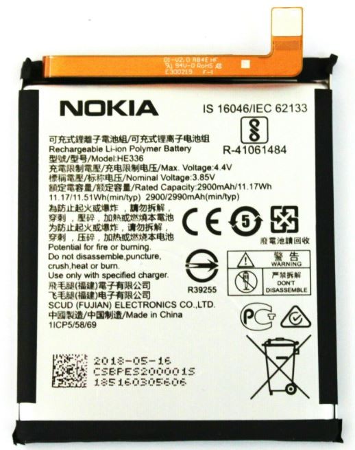 Aku ORG Nokia 3.1/5.1 2900mAh TA-1063/1075 HE336