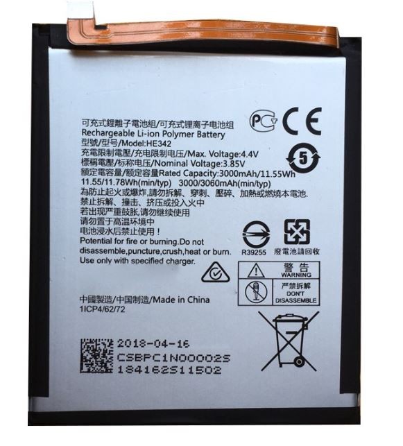 Aku ORG Nokia 6.1 Plus/5.1 Plus/7.1 3060mAh TA-1095 HE342