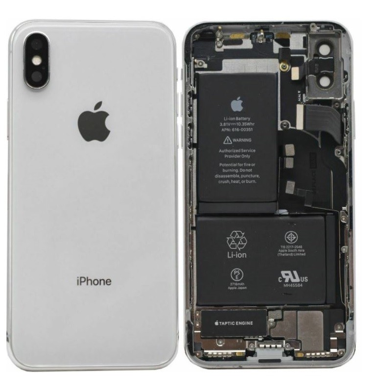 Aku ümbris iPhone X Hõbedane full koos flex original (used Grade B)