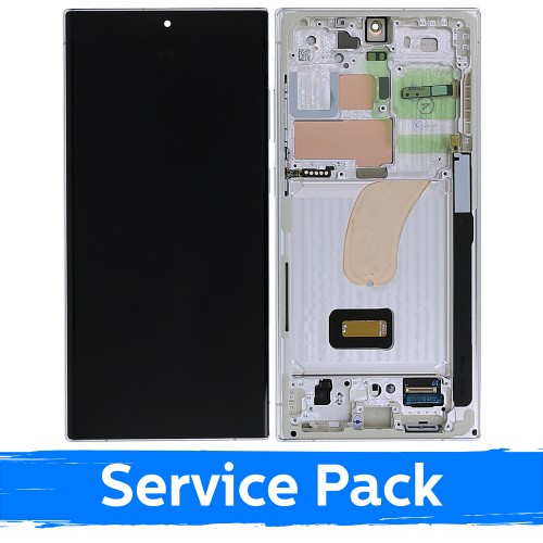 LCD Ekraan Ühildub Samsung S918 S23 Ultra Koos Frame / Cream / (Service Pack)
