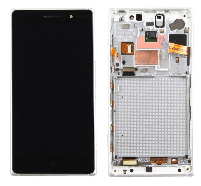 LCD screen Microsoft (Nokia) Lumia 830 koos touch screen ja frame valge original (used grade B)