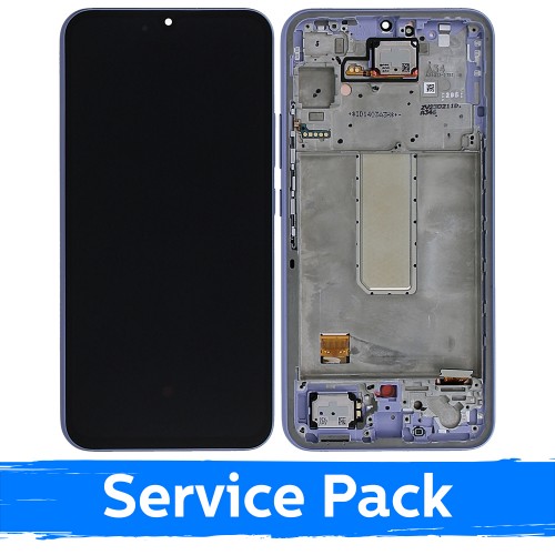 LCD Ekraan Ühildub Samsung A346 A34 5G Koos Frame / Lilla / (Service Pack)