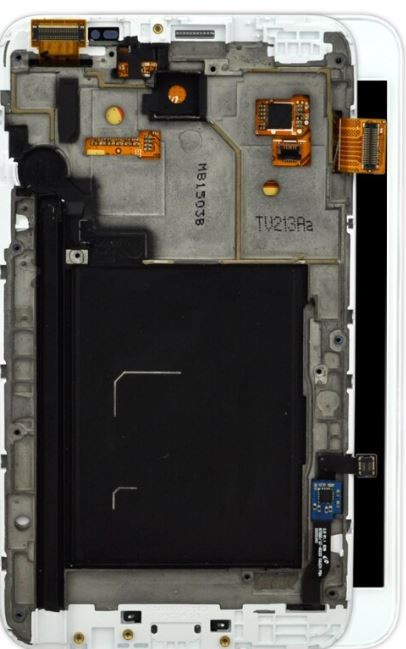 LCD ekraan Samsung N7000 puuteekraani ja raamiga valge originaal (kasutatud Grade B)