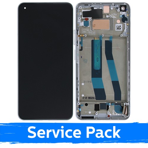 LCD Ekraan Ühildub Xiaomi Mi 11 Lite 4G (Lite 5G / Lite 5G NE) Koos Frame / Snowflake Valge / (Service Pack)